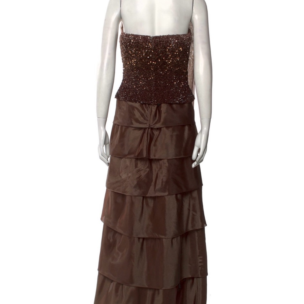 Jovani Brown Strapless Evening Gown with Scarf (not attached) - Picture 2 of 2